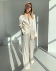 Flowing satin blazer