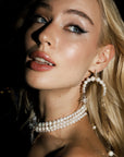ASYMMETRICAL PEARLS EARRINGS WITH “MORNING STAR”