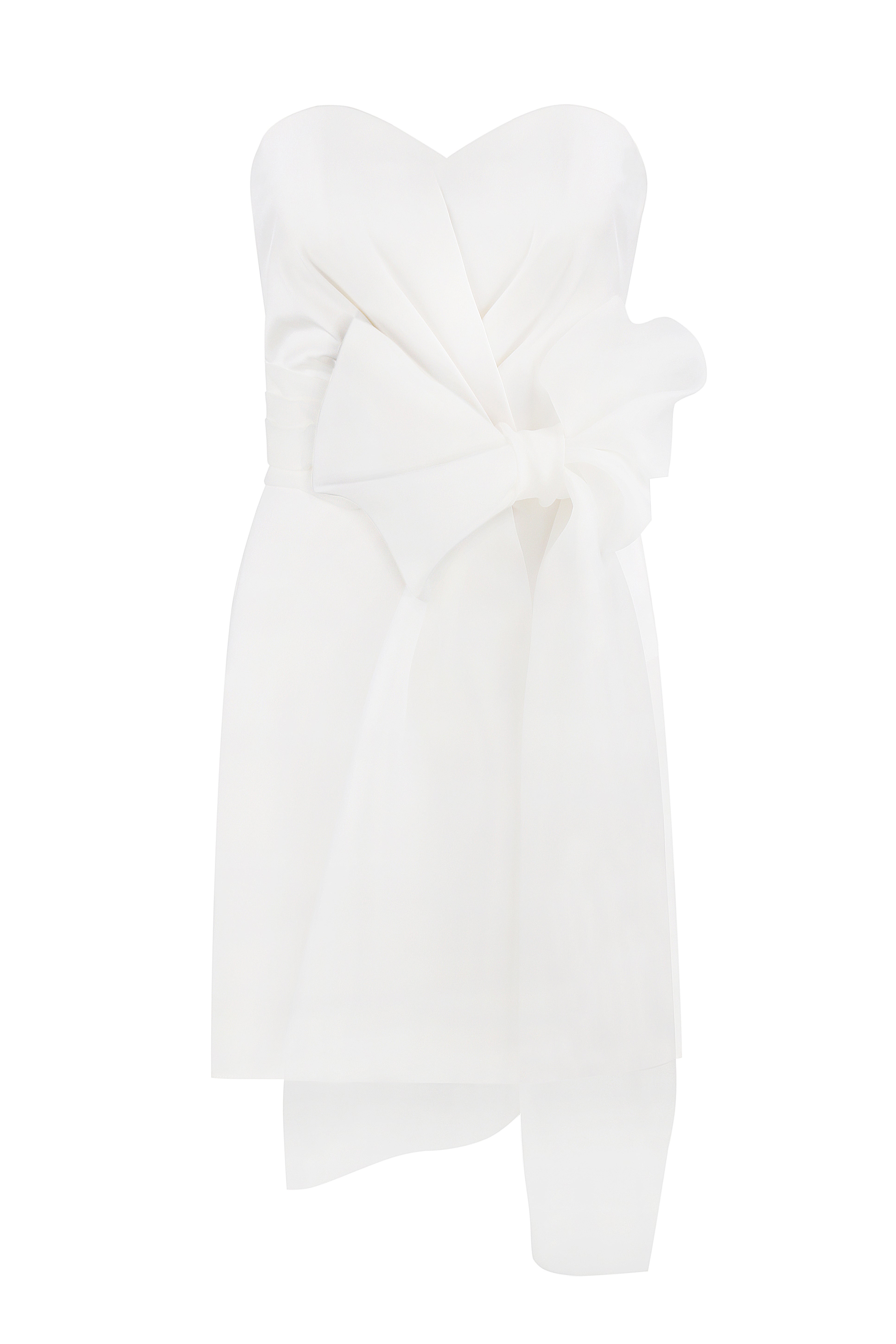 Corset dress with an organza bow