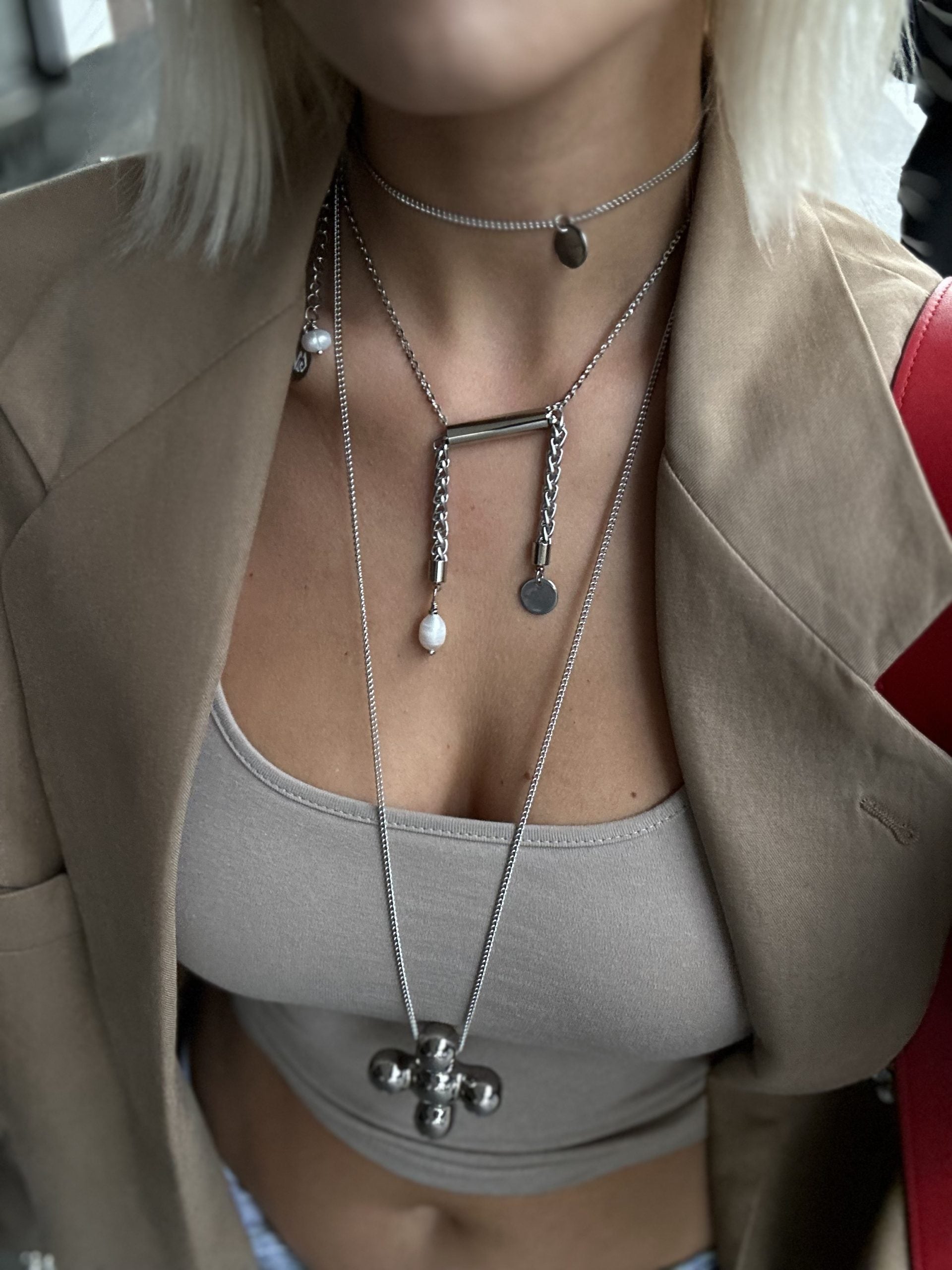 Libra Necklace with pearl