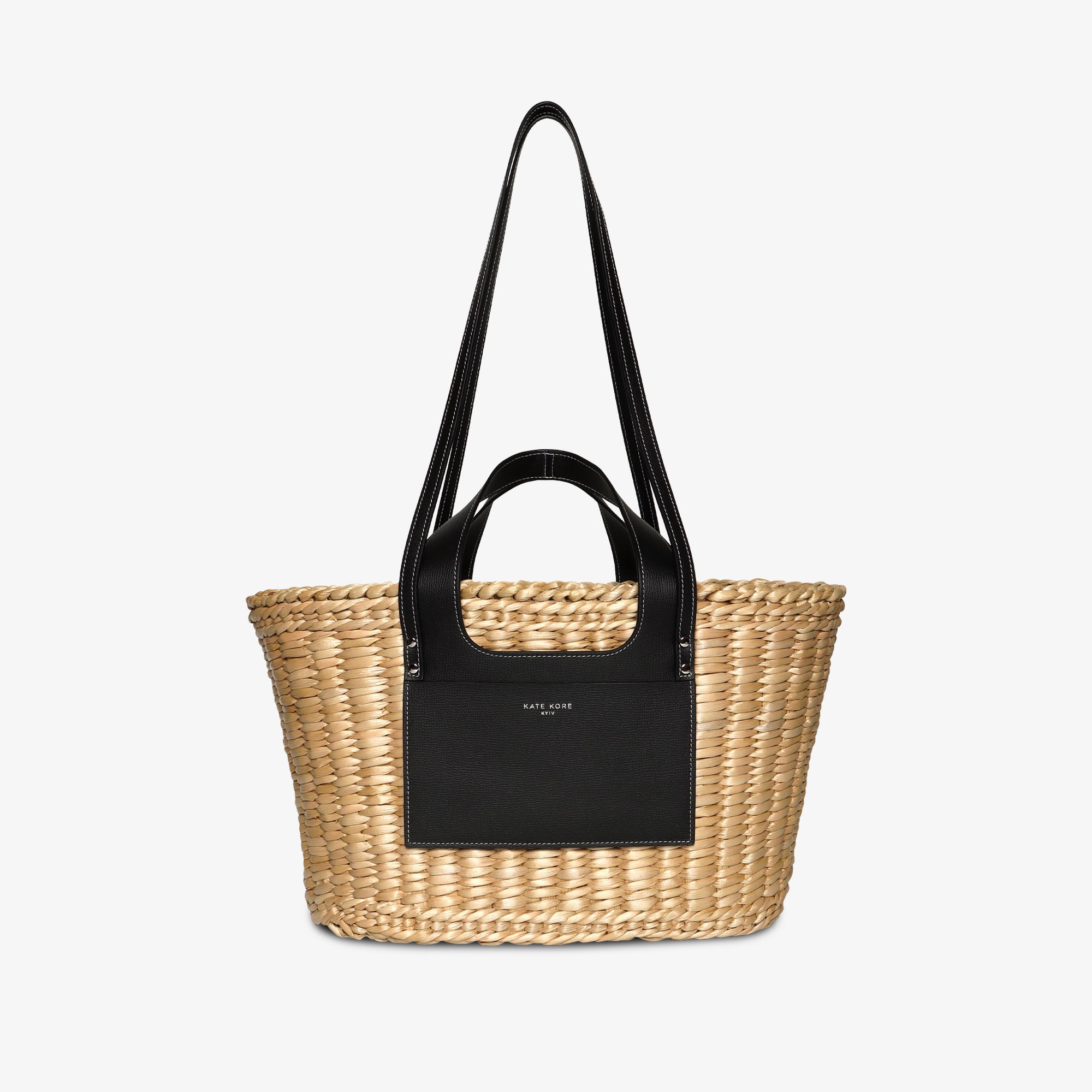 Straw Essence Tote Black