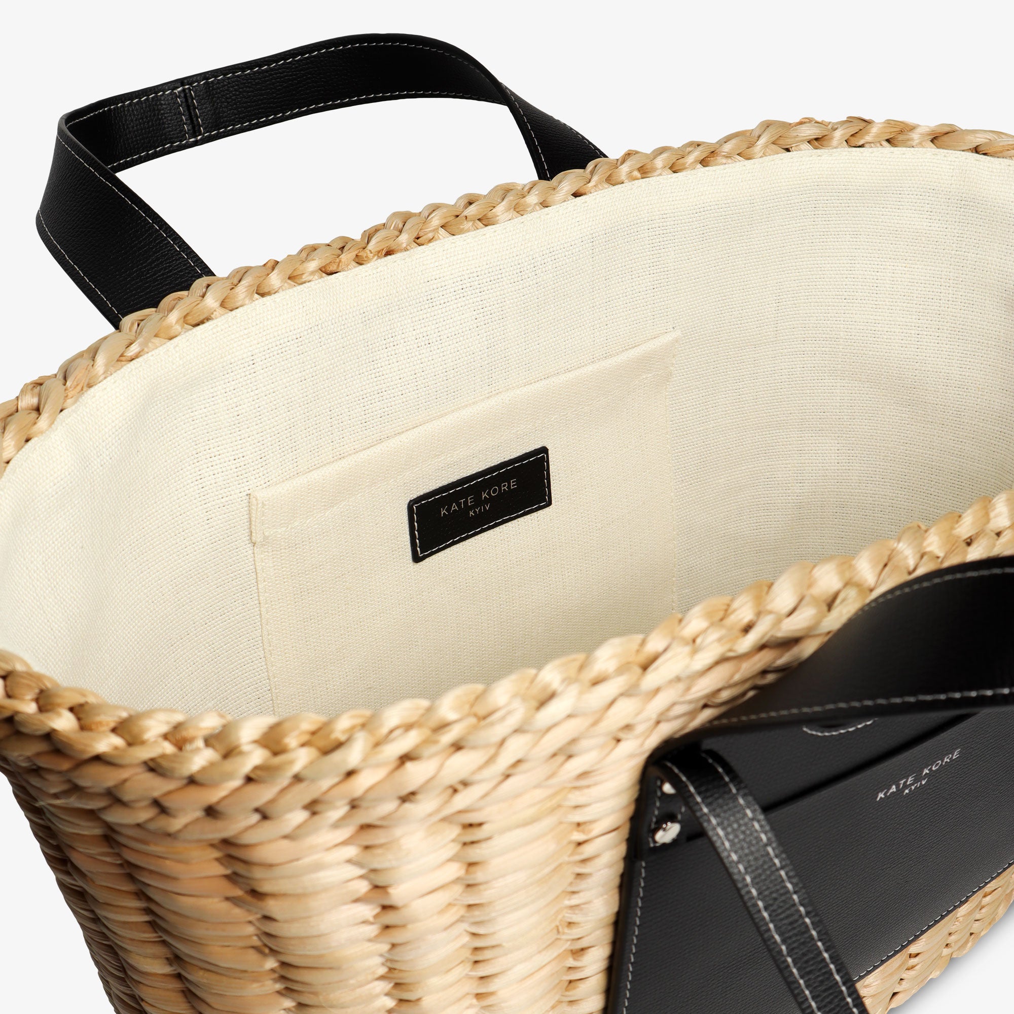 Straw Essence Tote Black