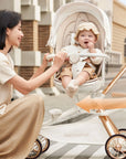 Foldable Lightweight Baby Stroller with Sunshade Sitting and Lying Two Mode Baby Stroller Four-wheel Anti Rollover
