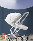 Baby Stroller High Landscape Two-way Swivel Seat Lightweight Foldable Stroller Four Wheels Shock Absorption Baby Stroller 3 in 1