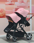 Portable Twin Baby Stroller Collapsible Double Stroller Traveling Twin Stroller Two-way High View Double Baby Carriage