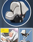 Baby Stroller High Landscape Two-way Swivel Seat Lightweight Foldable Stroller Four Wheels Shock Absorption Baby Stroller 3 in 1