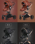 Landscape baby carriage PU leathe Baby stroller 3in1 Two-way High r Foldable shock-absorbing eggshell stroller 2in1