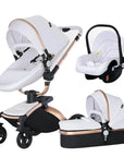 Landscape baby carriage PU leathe Baby stroller 3in1 Two-way High r Foldable shock-absorbing eggshell stroller 2in1