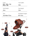 Landscape baby carriage PU leathe Baby stroller 3in1 Two-way High r Foldable shock-absorbing eggshell stroller 2in1