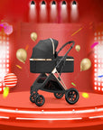 BETSOCCI Baby Stroller Four Wheel Trolley 2 in 1/ 3 in 1 High Landscape Folding Portable Trolley Two Way