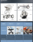 Baby Stroller High Landscape Two-way Swivel Seat Lightweight Foldable Stroller Four Wheels Shock Absorption Baby Stroller 3 in 1