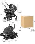 Luxury Stroller Baby 4 In 1 Trolley Newborn Baby Car Seat Stroller Travel Pram Stroller Baby Bassinet Pushchair Carriage Basket