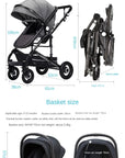 Baby stroller 3 in 1 stroller folding two-sided child four seasons kinderwagen baby carriage high landscape Newborn Travelling
