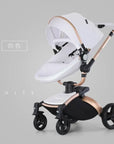 Landscape baby carriage PU leathe Baby stroller 3in1 Two-way High r Foldable shock-absorbing eggshell stroller 2in1