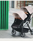 Portable Twin Baby Stroller Collapsible Double Stroller Traveling Twin Stroller Two-way High View Double Baby Carriage