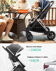 BETSOCCI Baby Stroller Four Wheel Trolley 2 in 1/ 3 in 1 High Landscape Folding Portable Trolley Two Way