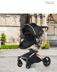 Landscape baby carriage PU leathe Baby stroller 3in1 Two-way High r Foldable shock-absorbing eggshell stroller 2in1