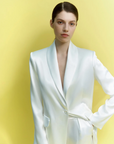 Flowing satin blazer