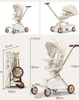 Foldable Lightweight Baby Stroller with Sunshade Sitting and Lying Two Mode Baby Stroller Four-wheel Anti Rollover