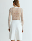 Semi-sheer lace blouse