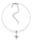 Pearls Choker With "Morning Star" Silver