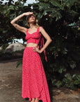 Ppinted Crop top and Skirt set
