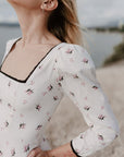 Floral square neck dress