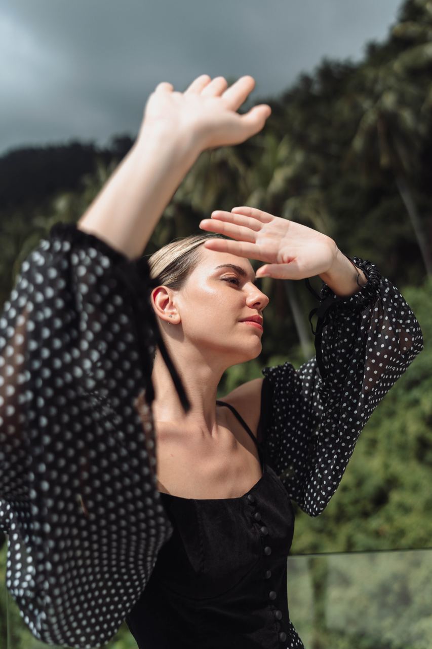 Polka dot maxi flying dress