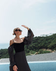 Polka dot maxi flying dress