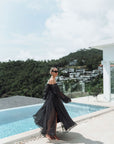 Polka dot maxi flying dress