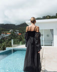 Polka dot maxi flying dress