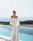 White dress with elastic corset