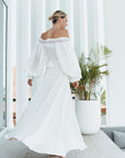 White dress with elastic corset