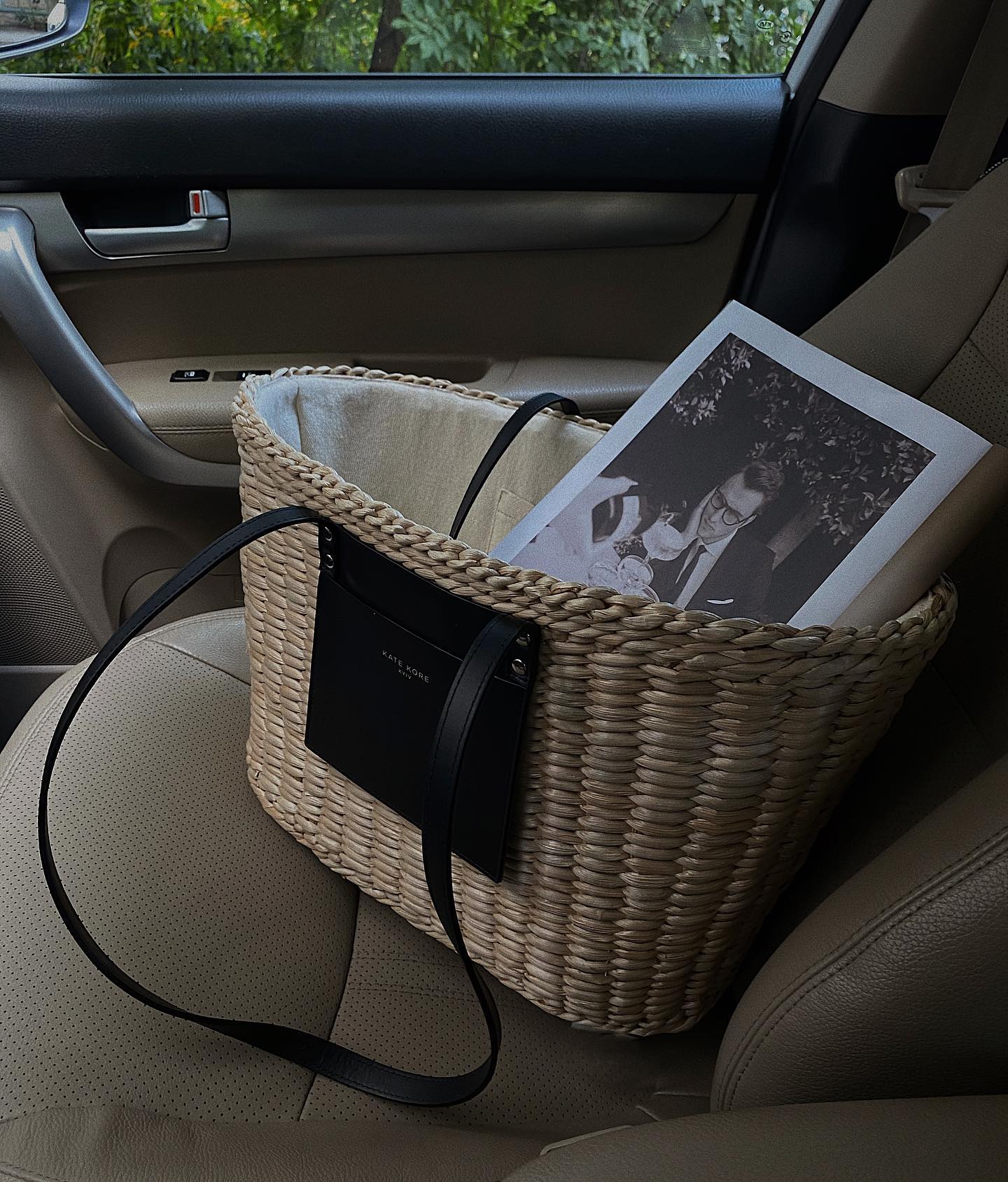 Straw Tote Black