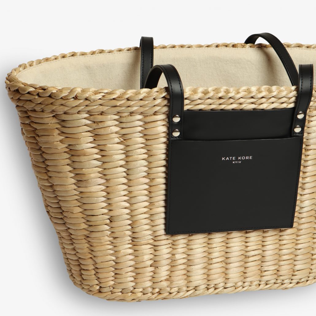 Straw Tote Black