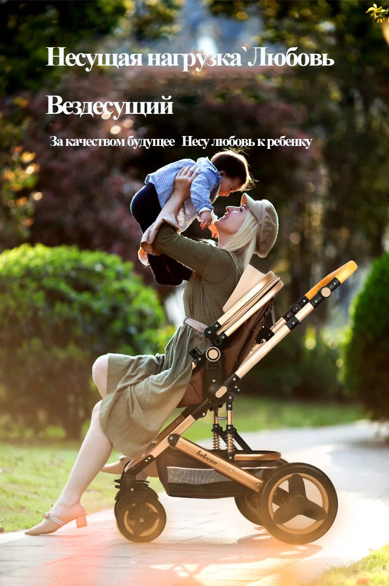 Belecoo Baby Stroller 2 in 1/3 in 1 Carseat Can Sit And Lie Down Foldable High Landscape Two-way Shock-absorbing Free Shippi