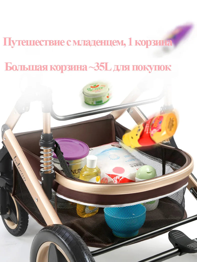 Belecoo Baby Stroller 2 in 1/3 in 1 Carseat Can Sit And Lie Down Foldable High Landscape Two-way Shock-absorbing Free Shippi