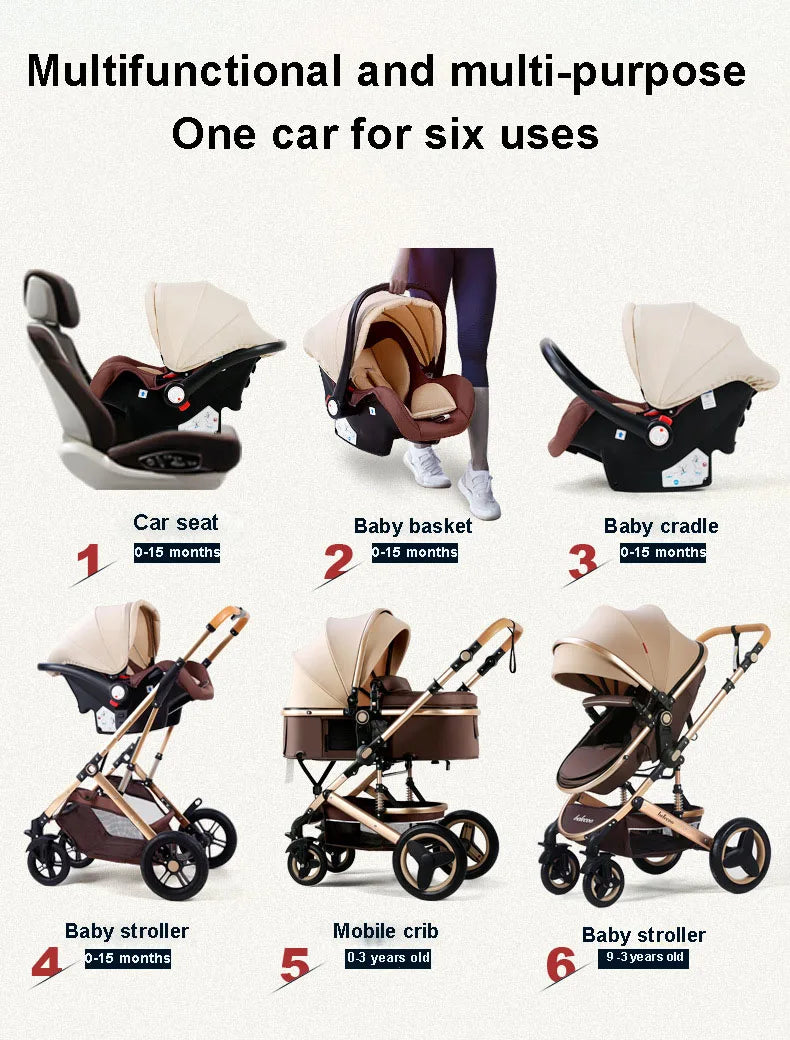 Belecoo Baby Stroller 2 in 1/3 in 1 Carseat Can Sit And Lie Down Foldable High Landscape Two-way Shock-absorbing Free Shippi