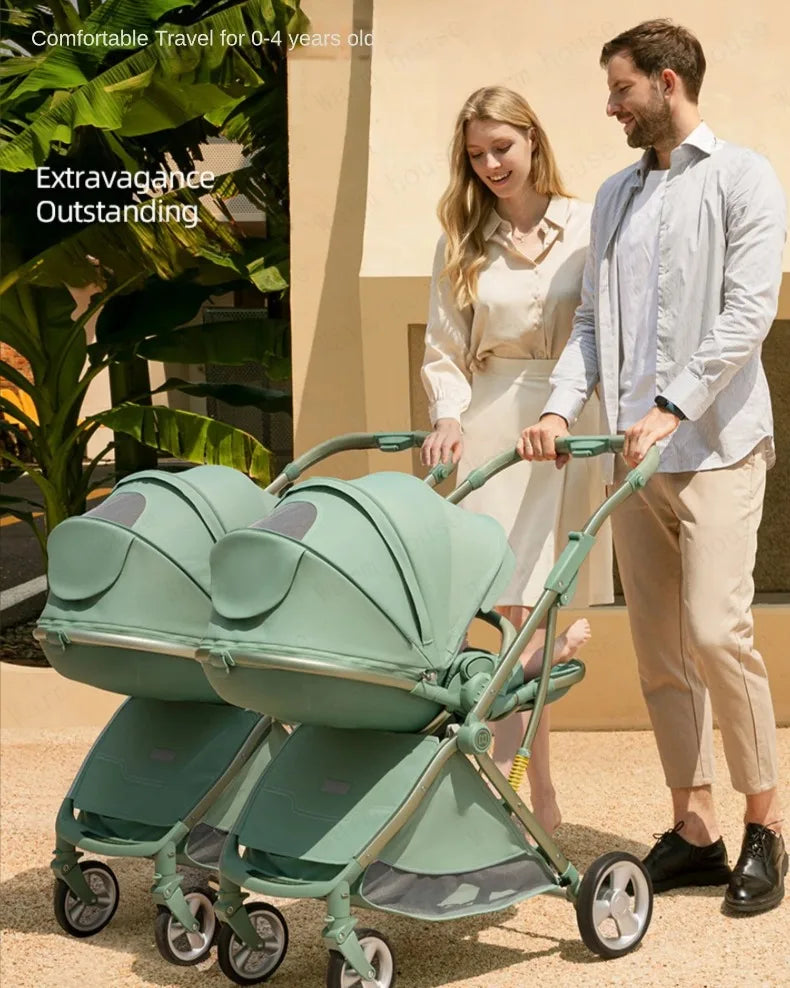 Separable twin baby stroller Two-way foldable baby stroller Lightweight High view twin baby Carriage Newborn stroller