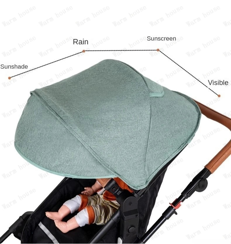 Portable Twin Baby Stroller Collapsible Double Stroller Traveling Twin Stroller Two-way High View Double Baby Carriage