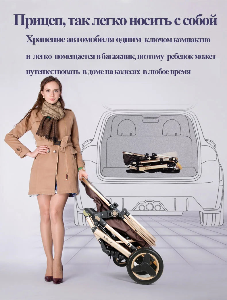 Belecoo Baby Stroller 2 in 1/3 in 1 Carseat Can Sit And Lie Down Foldable High Landscape Two-way Shock-absorbing Free Shippi