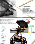 Baby Home 946 Single-To Lift Travel System Baby Stroller Pram Carrycot Raincoat Cup Holder Foot Cover Anakucağı
