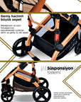 Baby Home 946 Single-To Lift Travel System Baby Stroller Pram Carrycot Raincoat Cup Holder Foot Cover Anakucağı