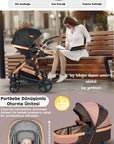 Baby Home 946 Single-To Lift Travel System Baby Stroller Pram Carrycot Raincoat Cup Holder Foot Cover Anakucağı